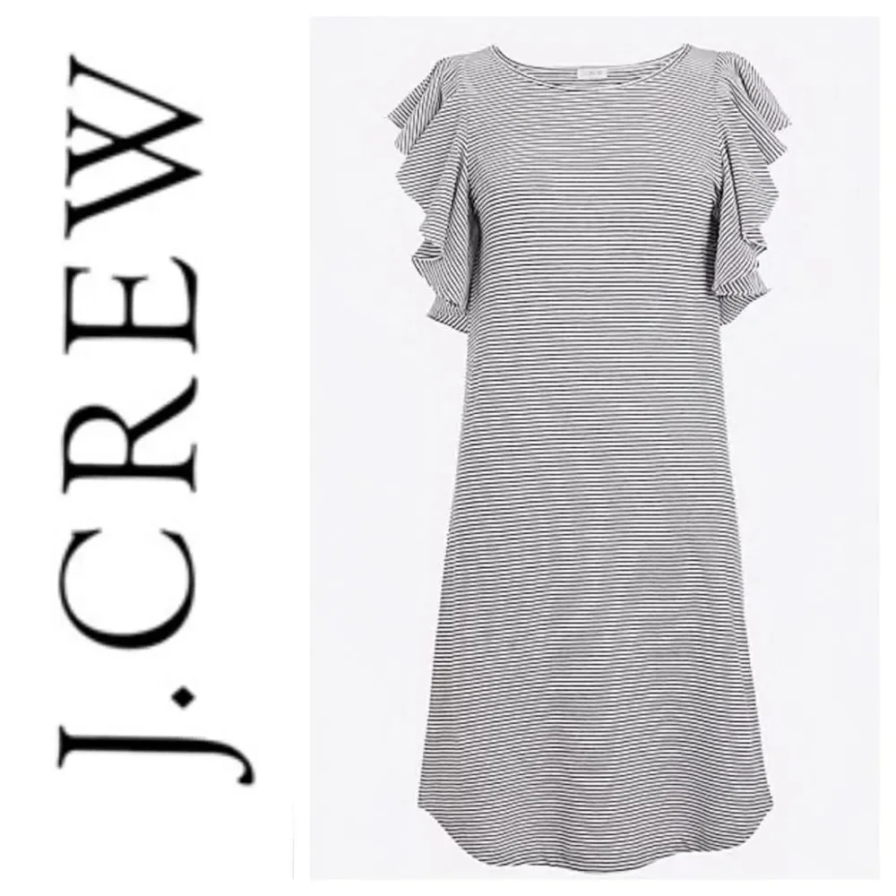 J. Crew Striped Ruffle Dress